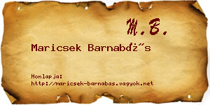 Maricsek Barnabás névjegykártya